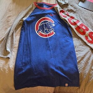 Nike Blue and Gray Long Sleeve Tee